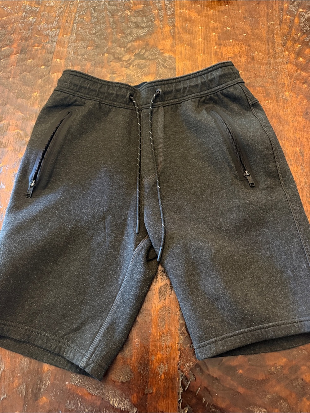 Men's American Eagle Black Fleece Drawstring Shorts